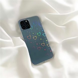 Holographic Laser Hearts iPhone Case